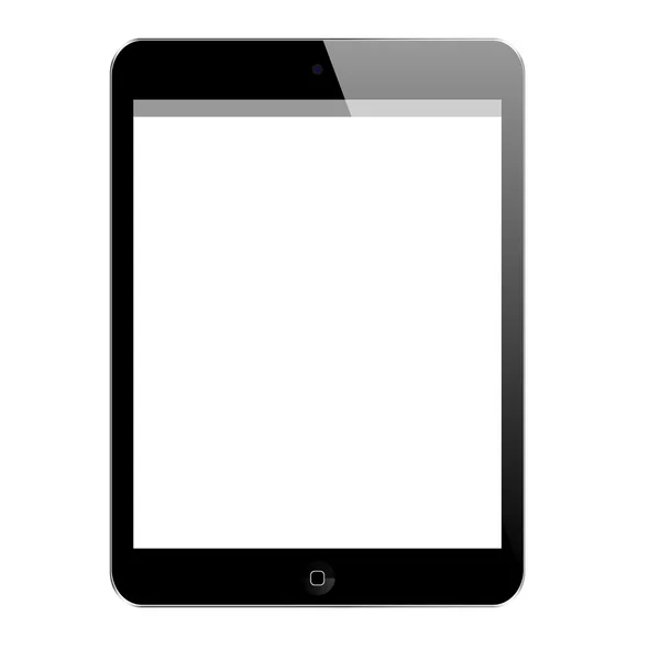 Gerçekçi siyah üzerine beyaz boş ekran tabletiyle izole