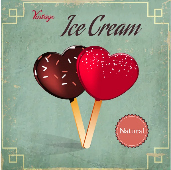 Vintage Ice Cream Poster. — Stock Vector