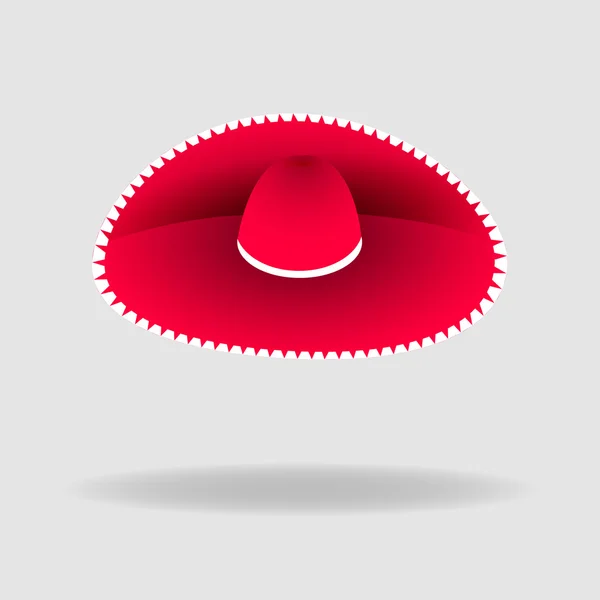 Sombrero rojo mexicano sobre fondo blanco — Vector de stock