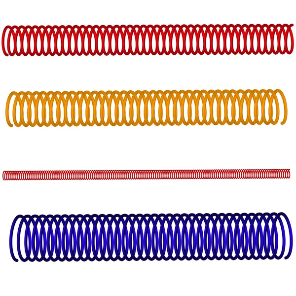 Набор красочных трехмерных пружин — стоковый вектор