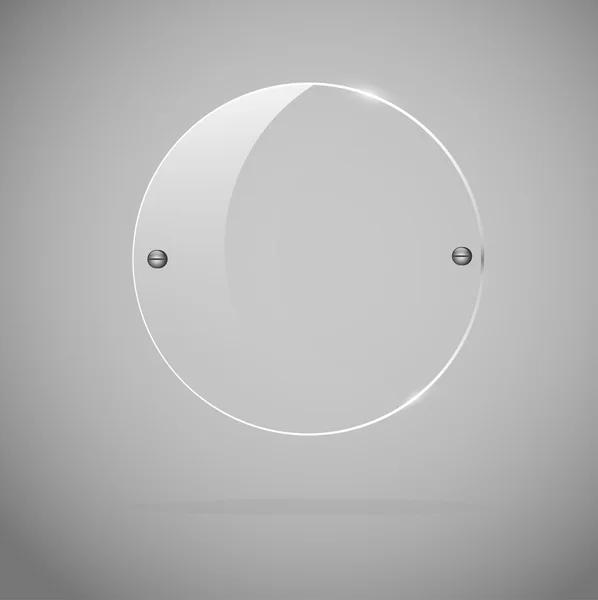 Реалістична кругла скляна рамка на сірому фоні — стоковий вектор