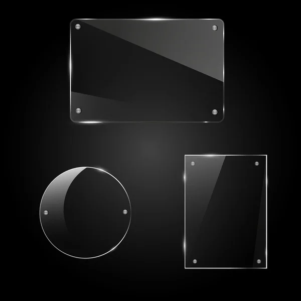 Marco de vidrio sobre fondo negro — Archivo Imágenes Vectoriales