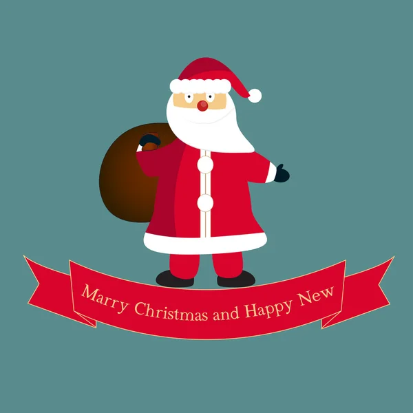 Christmas card with Santa Claus — Stock Vector