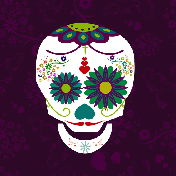 Mexican sugar skull,  illustration — Stock Vector