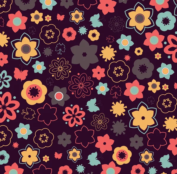 Seamless flowers pattern — Stock Vector