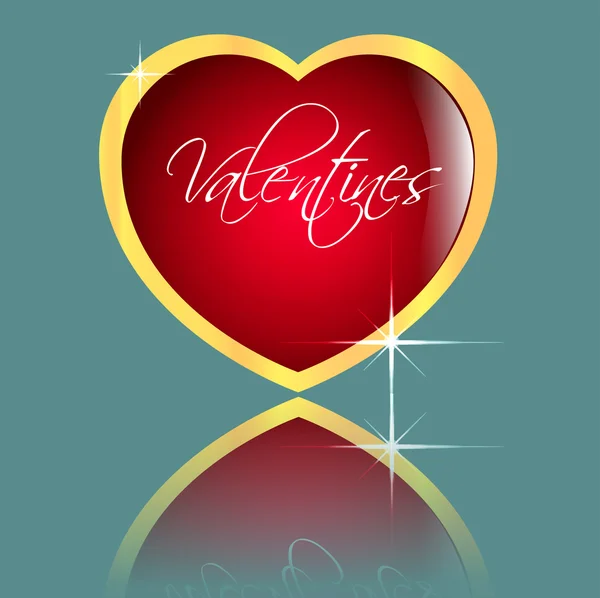 Červené srdce Valentýn — Stockový vektor