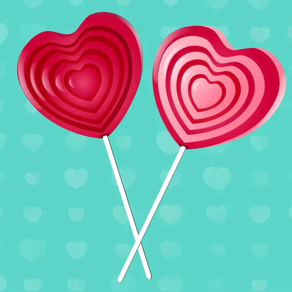 Coeurs de bonbons grunge — Image vectorielle