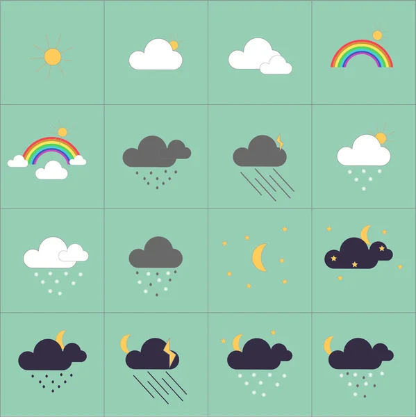 Ensemble d'icônes web météo — Image vectorielle