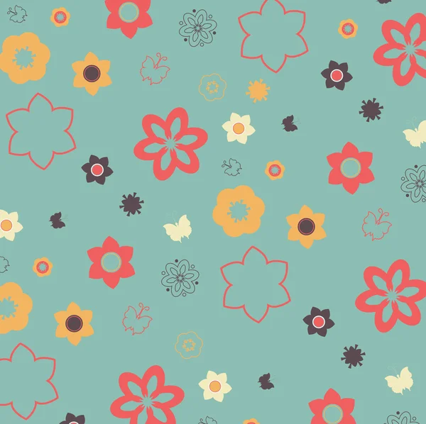 Seamless flowers pattern — Stock Vector