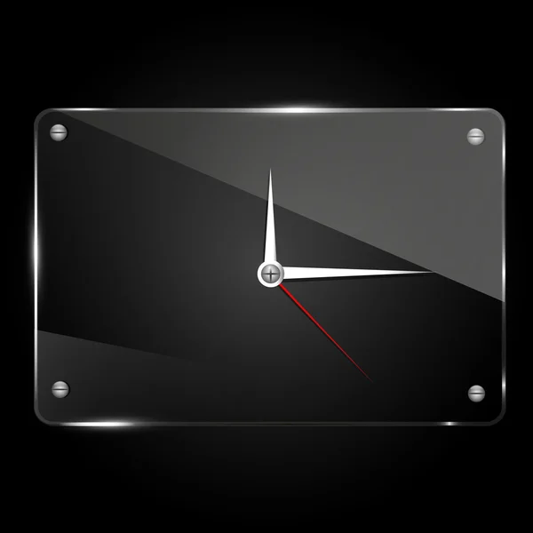 Relógio de vidro preto — Vetor de Stock