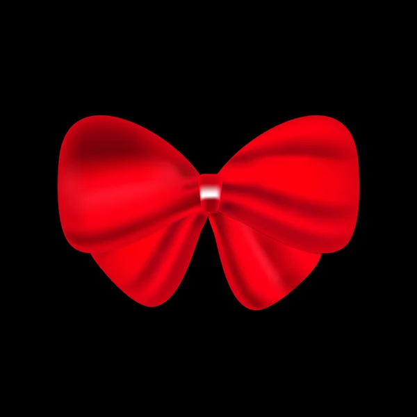 Red bow on black — Stock Vector