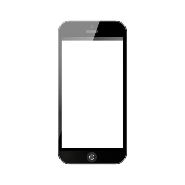 空白の画面と黒の携帯電話 — ストックベクタ