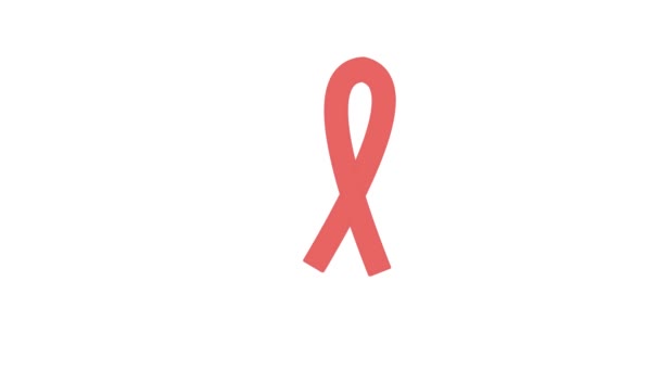 World Breast Cancer Awareness Day Pink Ribbon Cancer Awareness Modern — Stock Video