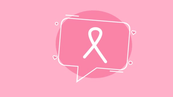 Světový Den Povědomí Rakovině Prsu Vědomí Rakovině Růžové Stuhy Animace — Stock video