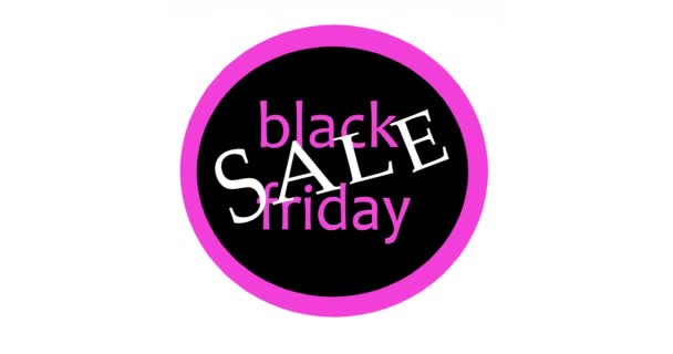 Black Friday Sale Klistermärke Enorma Rabattbanner Animering — Stockvideo