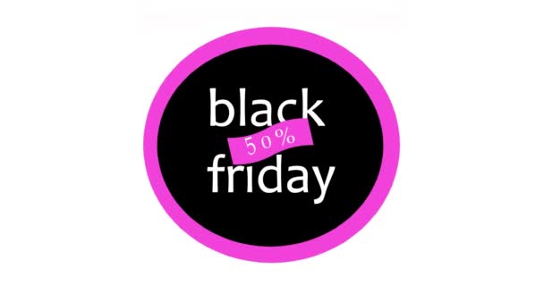 Black Friday Sale Sticker Huge Discount Banner Animation — Stock Video