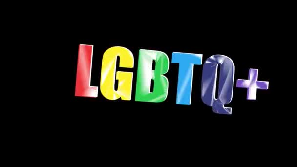 Lgbtq Tło Tęczy Tekst Tekst Lgbt Rainbow Lgbt Bezpłciowy — Wideo stockowe