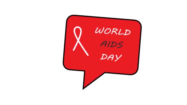 Aids Farkındalık Kurdelesi Kırmızı Kurdele Hiv Tıbbi Bir Tema Hakkında — Stok video