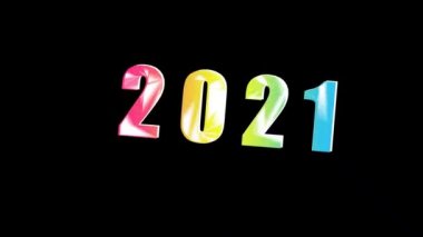 Yeni yıl 2021. Merkezde 2021 numara var. Canlandırma