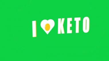 Ketogenik diyet logosu keto simge çizimi, 3D animasyon
