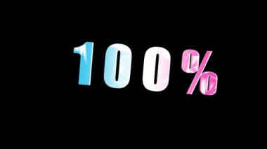 Yüzde yüz metin. Yanan logo siyah arka planda görünüyor. 3d hazırlayıcı