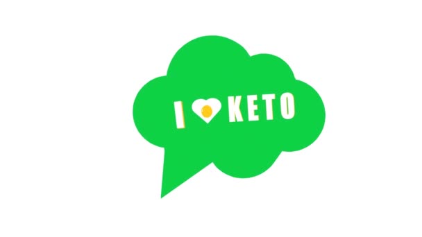 Ketogenic Dieta Logotipo Sinal Keto Ícone Carimbo Ilustração Animação — Vídeo de Stock