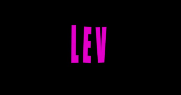 Level Text Auf Schwarzem Hintergrund Animation — Stockvideo