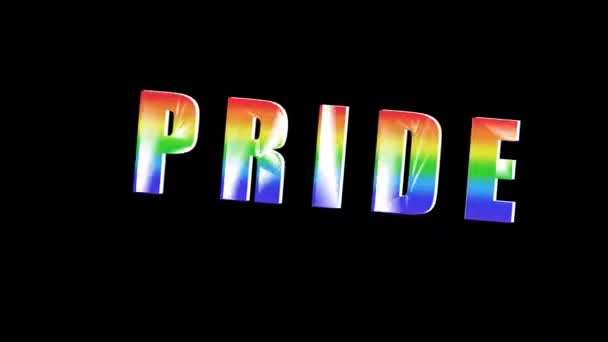 Pride Lgbtq Γράμματα Χρώματα Ουράνιο Τόξο Λευκό Φόντο Looped Animation — Αρχείο Βίντεο