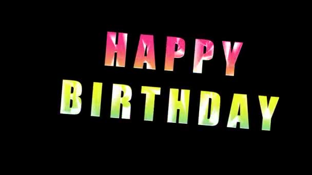 Mutlu Doğum Günü Animasyonları Kutlama Renkli Harfler — Stok video