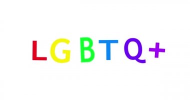 LGBTQ +, Rainbow arkaplan ve text-LGBT Rainbow LGBT metin. 3d hazırlayıcı