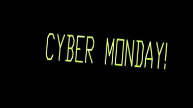 Siber pazartesi neonu. Siber pazartesi satış konsepti animasyonu