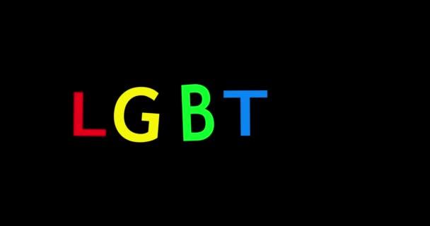 Lgbtq Fundo Arco Íris Texto Lgbt Rainbow Texto Lgbt Renderização — Vídeo de Stock