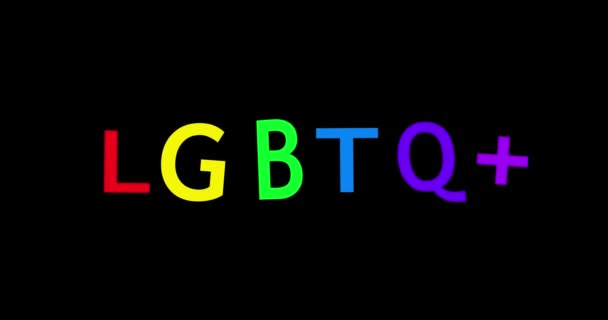 Lgbtq レインボー背景とテキストLgbtレインボーLgbtテキスト 3Dレンダリング — ストック動画