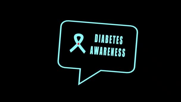 Stop Met Diabetes Werelddag Diabetes Medische Animatie Medisch Concept Moderne — Stockvideo