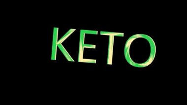 KETO diyet logosu. Sağlığınızı korumak ve kilo vermek için popüler bir yer. Sağlıklı bir diyet için ekran koruyucu.