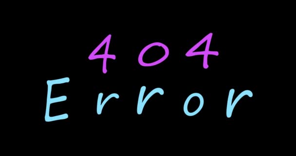 Fout 404 Oeps Logo Platte Slag Stijl Trendy Spraak Zeepbel — Stockvideo