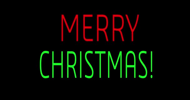 Frohe Weihnachten Schriftzug Neon Frohe Weihnachten Feiern Grußkarte Vorhanden Animation — Stockvideo