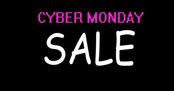 Cyber Monday Νέον Cyber Δευτέρα Έννοια Πώληση Animation — Αρχείο Βίντεο