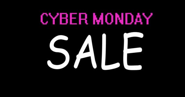 Cyber Monday Neon Cyber Monday Sale Concept Animation — Stock Video