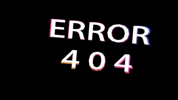 Hiba 404 Oops Logo Lapos Stroke Stílus Trendi Beszéd Buborék — Stock videók