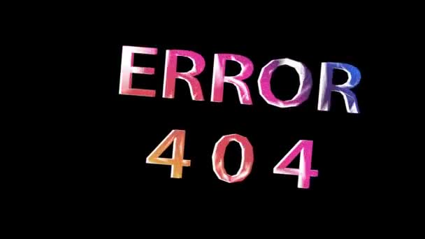 Error 404 Oops Logo Gaya Sapuan Datar Gelembung Gelembung Gelembung — Stok Video