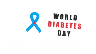 Dünya Diyabet Günü, Tıbbi Animasyon. Tıbbi konsept. Kasım ayı farkındalık kampanyaları için modern tarz logosu.