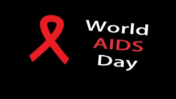 World Aids Day Aids Awareness Ribbon Animation — Stock Video