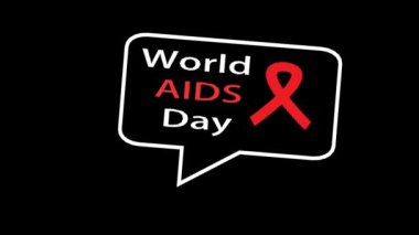 AIDS farkındalık kurdelesi. Kırmızı kurdele HIV. Tıbbi bir tema hakkında bilgi animasyonu. Kırmızı Kurdele Farkındalığı. Dünya AIDS Yetimleri Günü. Dünya AIDS Günü.