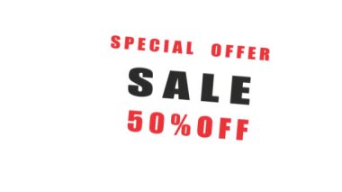Satış afişi şablonu, basılabilir el ilanları, kırmızı renk, reklam için, animasyon