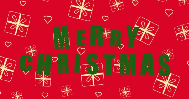 Buon Natale Lettering Buon Natale Ciao Festeggiamenti Biglietto Auguri Animazione — Video Stock