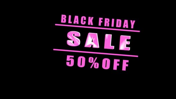 Black Friday Försäljning Försäljningsbanderoll Neon — Stockvideo