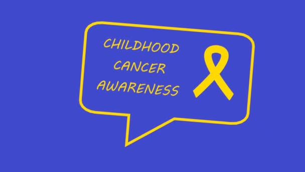 Dia Mundial Câncer Infantil Consciência Cancro Infantil Fita Ouro Amarelo — Vídeo de Stock