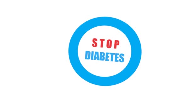 糖尿病を止めなさい 糖尿病のための普遍的な青い円のシンボル 世界糖尿病デー — ストック動画