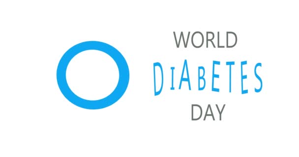 World Diabetes Day Blue Ribbon Diabetes Modern Style Logo Illustration — Stock Video